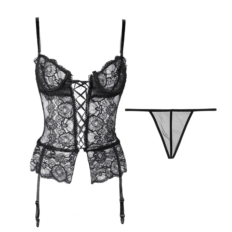 Сексуальное женское Прозрачное нижнее белье горничной Bobydoll фетиш белый черный