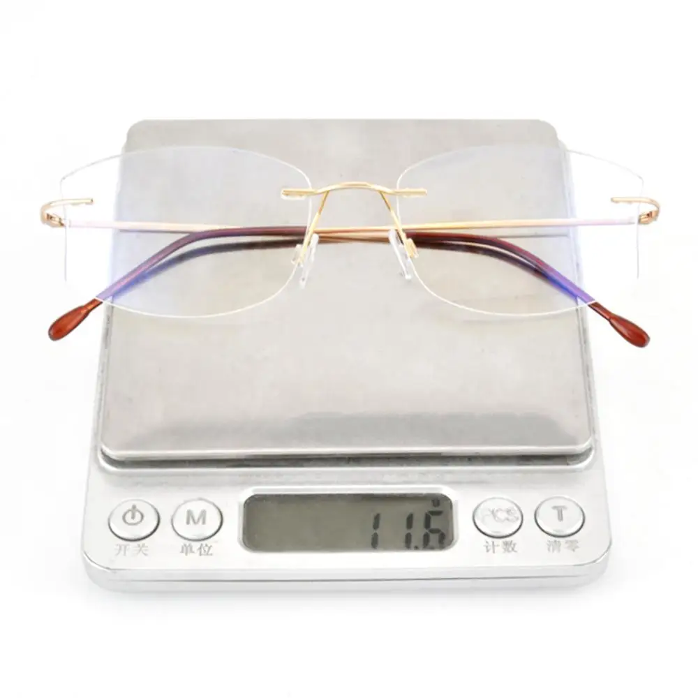 Шину Титан рамка Для мужчин очки без оправы MR 7 линз с диоптриями синий светильник