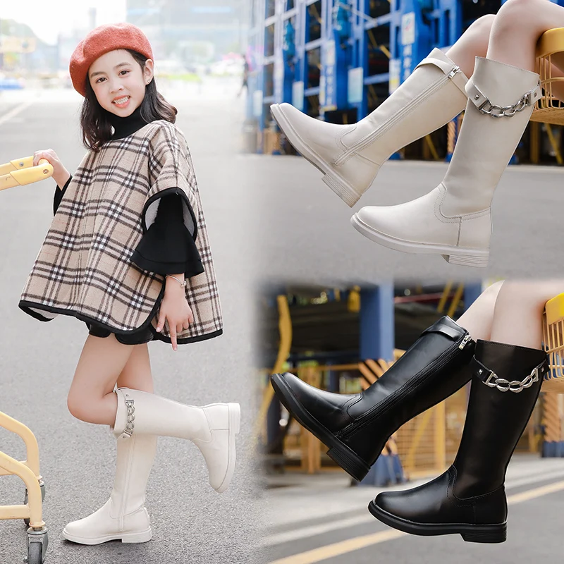 Детские зимние сапоги на цепочке женские модные для девочек ботинки мартинсы до