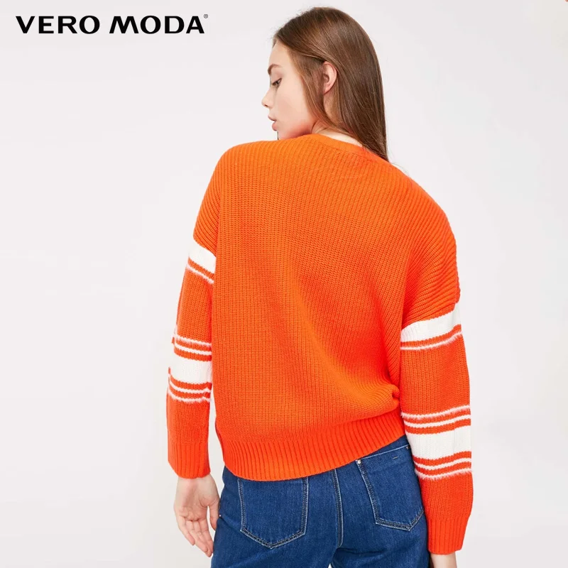 Vero Moda женский свитер в полоску с круглым воротником на осень и зиму | 318413593