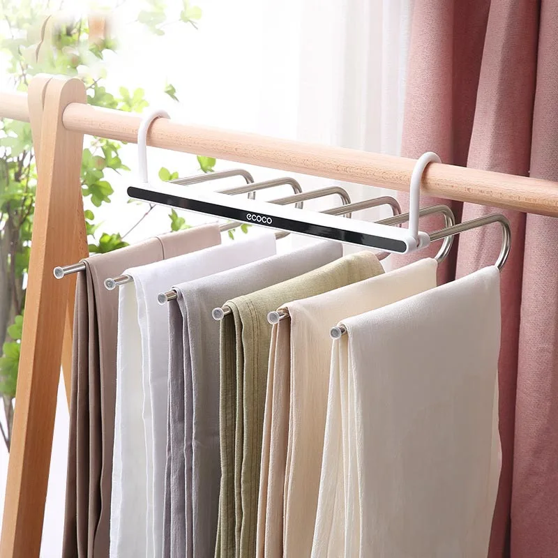 

Foldable Non-slip Hanger Wardrobe Clothes Pants Storage Can Put 6 Pieces Of Clothes Save Space And Durable