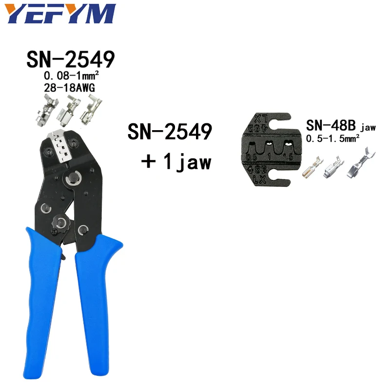 SN-2549 48B Обжимные клещи SN-2549 0,08-1mm2 SN-48B 0,5-1.5mm2 и 5 челюсти для 2,8 4,8 6,3 VH2.54 3,96 2510/трубка/iinsulation терминалы инструменты - Цвет: SN-2549 48B