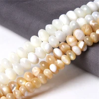 4 8 mm natural shell abacus beads freshwater mother of pearls polished spacer strand beads for diy making jewelry bracelets gift