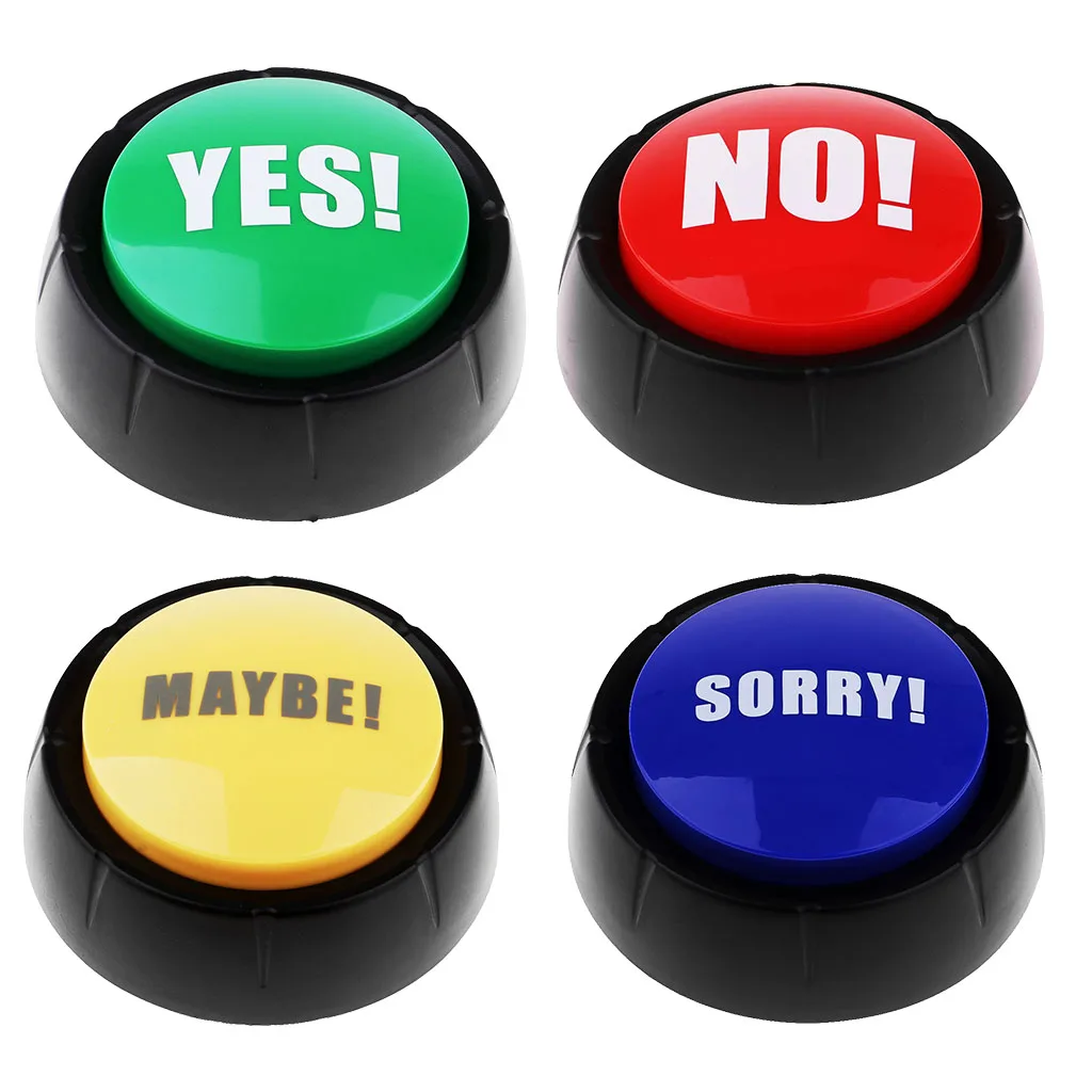 

Dome Shaped Sound Buttons Party Game Show Answer Buzzers ''YES'' Novelty Toys for Pub Bar KTV 4 Colors