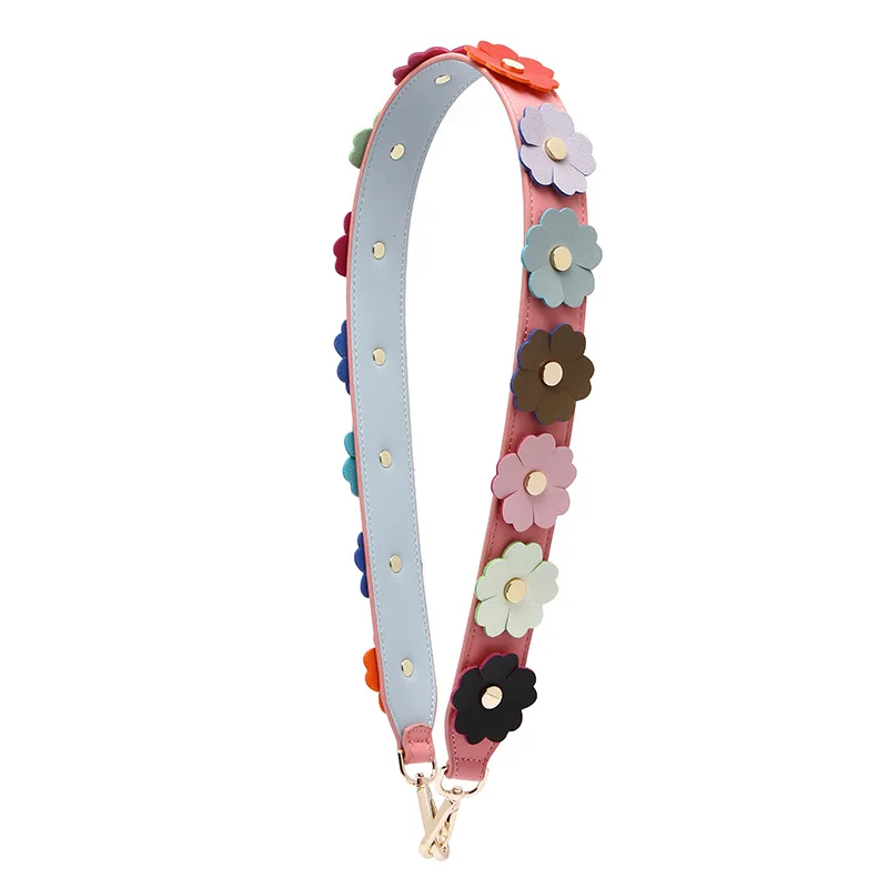 3D Flower Shoulder Strap Women Wide Bag Strap You Leather Bag Handles Female Handbag Strap Belt for Purse Bag Accessories