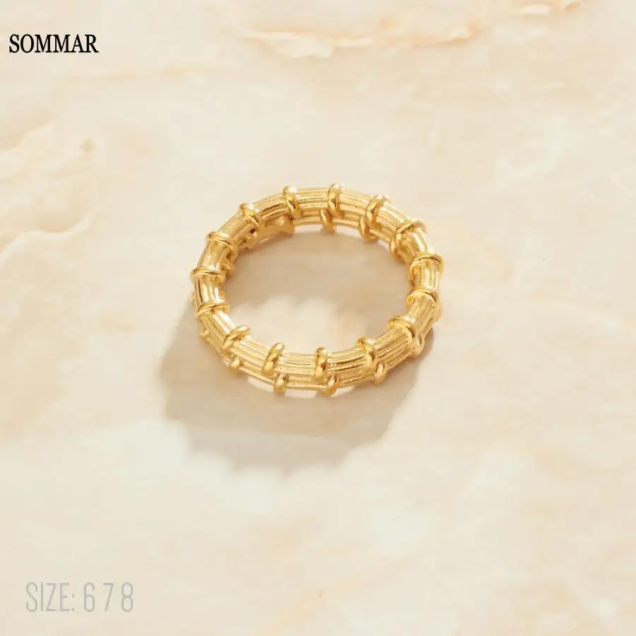 

SOMMAR Hot New Gold Filled size 6 7 8 Goddess ring Weave Twist Jewelry on the neck Luxury Jewelry