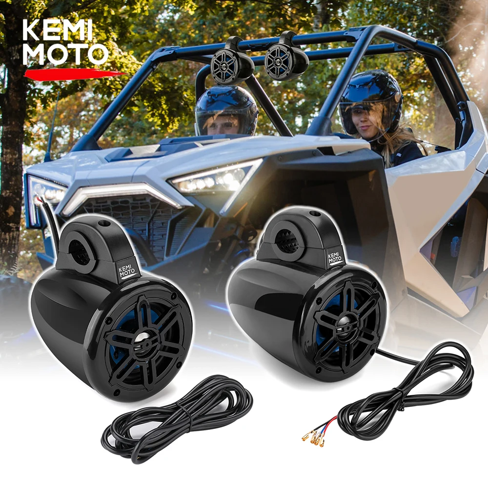 

4" UTV KEMIMOTO Bluetooth Speakers 1.65" - 2" Roll For Polaris RZR 800 900 1000 XP Ranger For Can-Am Maverick X3 For Cfmoto