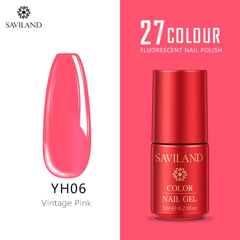 YH06 SAVILAND флуоресцентный Гель-лак 7 мл неоновый цветной замачивающийся УФ-гель лак Летняя тема ночной светящийся гель для дизайна ногтей - Цвет: YH06