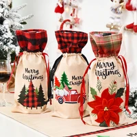 new year 2022 santa claus snowman wine bottle cover noel christmas decoration for home dinner decor christmas gift tree ornament
