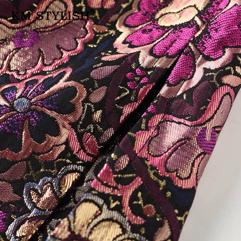 [Ограниченная серия] роскошное жаккардовое вечернее платье Cheongsam с вышивкой и воротником-стойкой, тонкое осеннее и зимнее цельное платье с цветочным рисунком