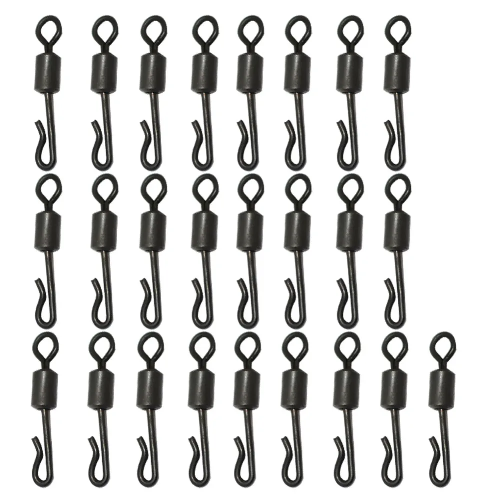 

25/75pcs Large Long Body Q-Shaped Black Quick Change Swivels for Carp Fishing Accessories Size 4# Fishing Terminal Tackle Pesca
