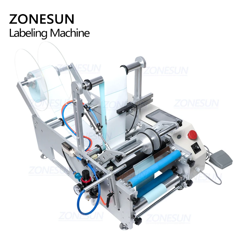 ZONESUN XL-T801 полуавтоматическая пэт пластиковая жестяная банка круглая стеклянная соковыжималка для воды, молока, бутылка, этикетка, этикетировочная машина