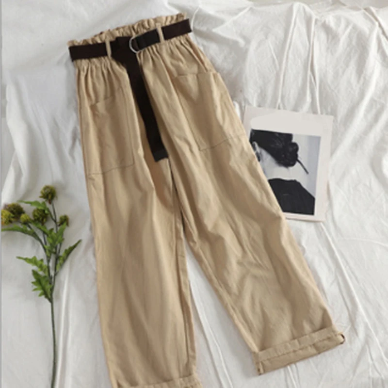 

Harajuku Streetwear Cargo Pants Women Casual Joggers Sweatpants High Waist Loose Female Trousers Korean Pantalon Belt
