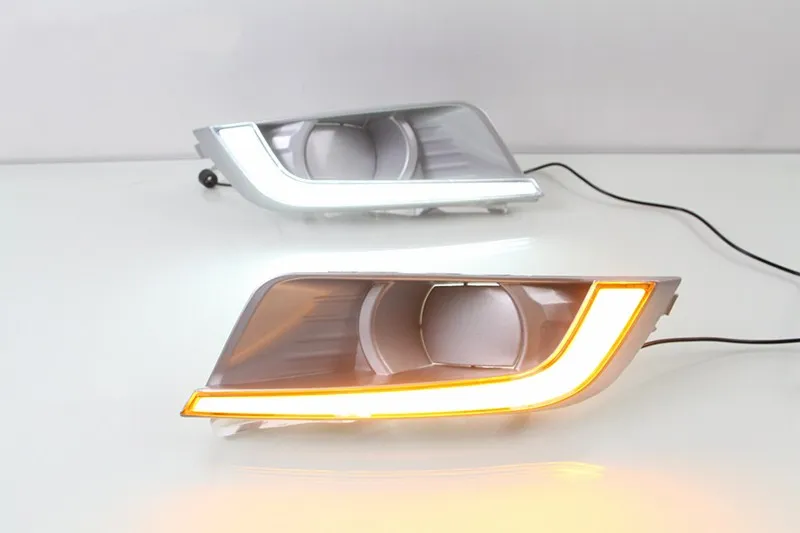 EOsuns led drl дневного света для ford ranger-18 с тусклым управлением, желтый сигнал поворота, беспроводной переключатель, квадратное отверстие