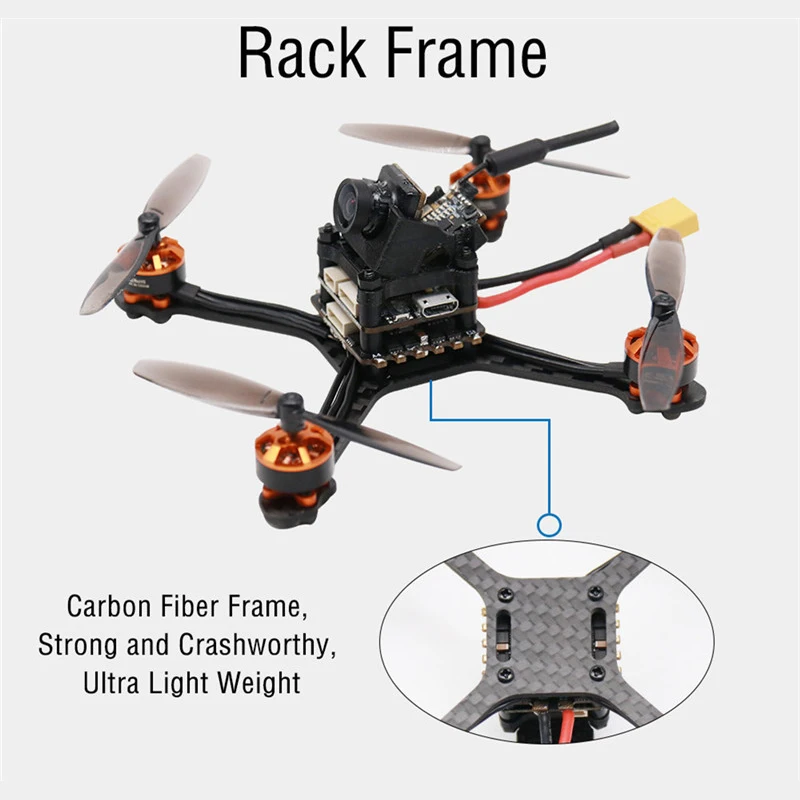 

Eachine Tyro69 105mm F4 OSD 2.5 Inch 2-3S DIY FPV Racing Drone PNP w/ Caddx V2 1200TVL Camera Support SmartAudio RC Toys