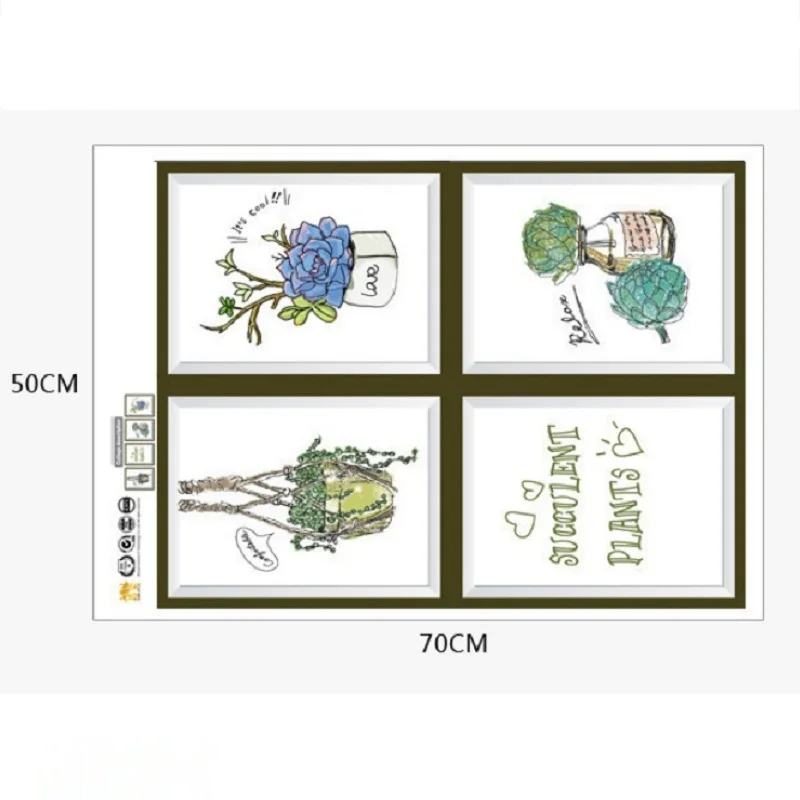 

Creative Plant Pot Pvc Frame Wall Art Sticker For Shop Office Home Decoration Diy Pastoral Wall Mural Decal Pvc Poster