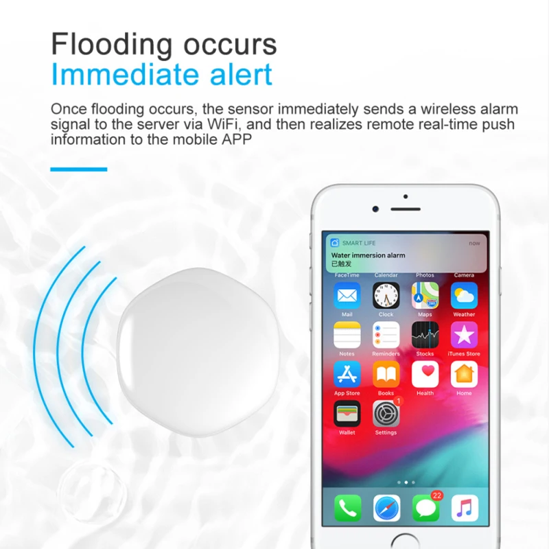 

1pcs Water Leakage Sensor ZigBee APP Real-Time Monitoring Detector Remote Alarm Use With Gateway Flood Sensor Smart Automation