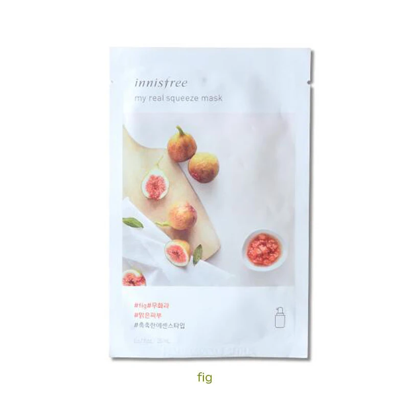 fig Innisfree It's Real Squeeze Mask увлажняющая маска с контролем жирности, Антивозрастная гладкая кожа, Корейская косметическая маска для лица - Цвет: fig
