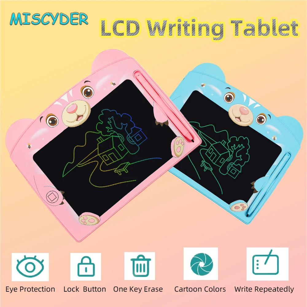 

8.5 Inch LCD Writing Tablets Colorful Message Board Cute Cartoon Bear LCD Drawing Tablet Christmas Gifts Painting Tool for Kids