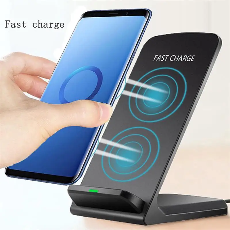 

10W QI Quick Charging Wireless Fast Charger Dock Stand Holder Portable Vertical Double Coil For iPhone X XS 11 12 13 samsung