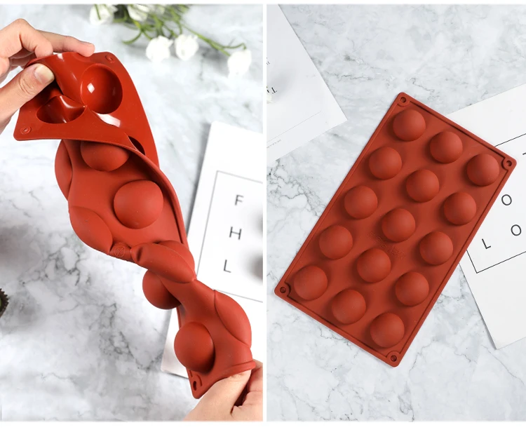 Круглая форма для торта коричневая полусфера силиконовая шоколада десерта