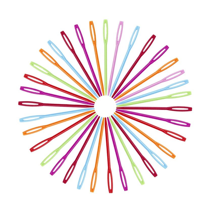 10 шт. пластиковые швейные иглы большой глаз вышивка шерсть вязание спицы ручная