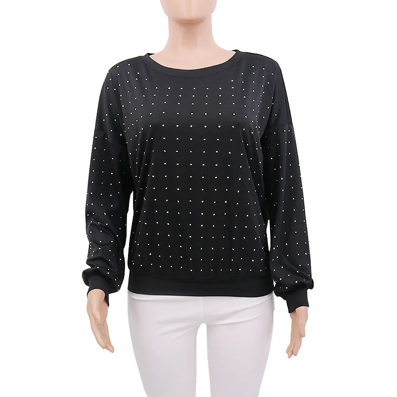 Женские новые зимние футболки с круглым вырезом однотонные длинным рукавом