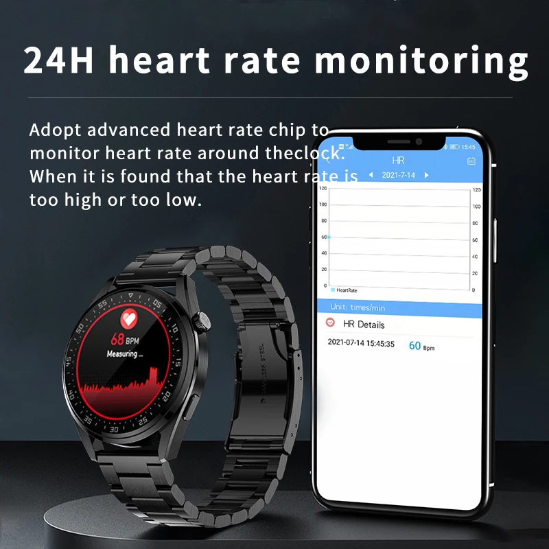 Смарт-часы мужские спортивные водонепроницаемые Bluetooth для Android/iOS | Электроника