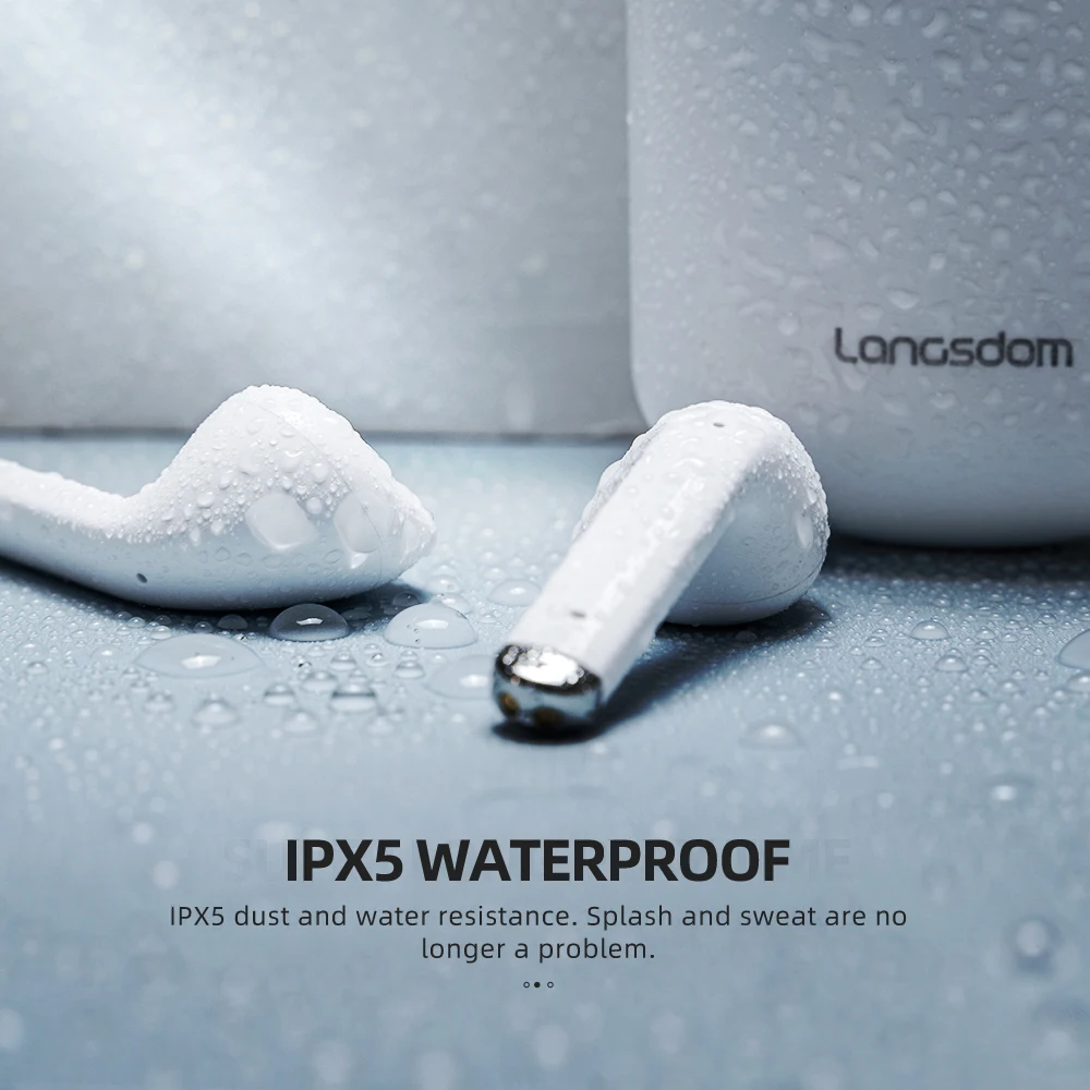 langsdom sport earphones with mic noise cancelling tws wireless headphone bluetooth compatible earbuds for phone xiaomi iphone free global shipping