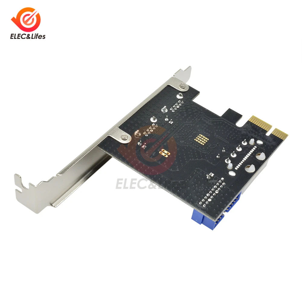 USB 3,0 PCI-E Плата расширения адаптер внешний 2 порта USB3.0 концентратор внутренний 19pin разъем PCI Express карта 4pin IDE разъем питания