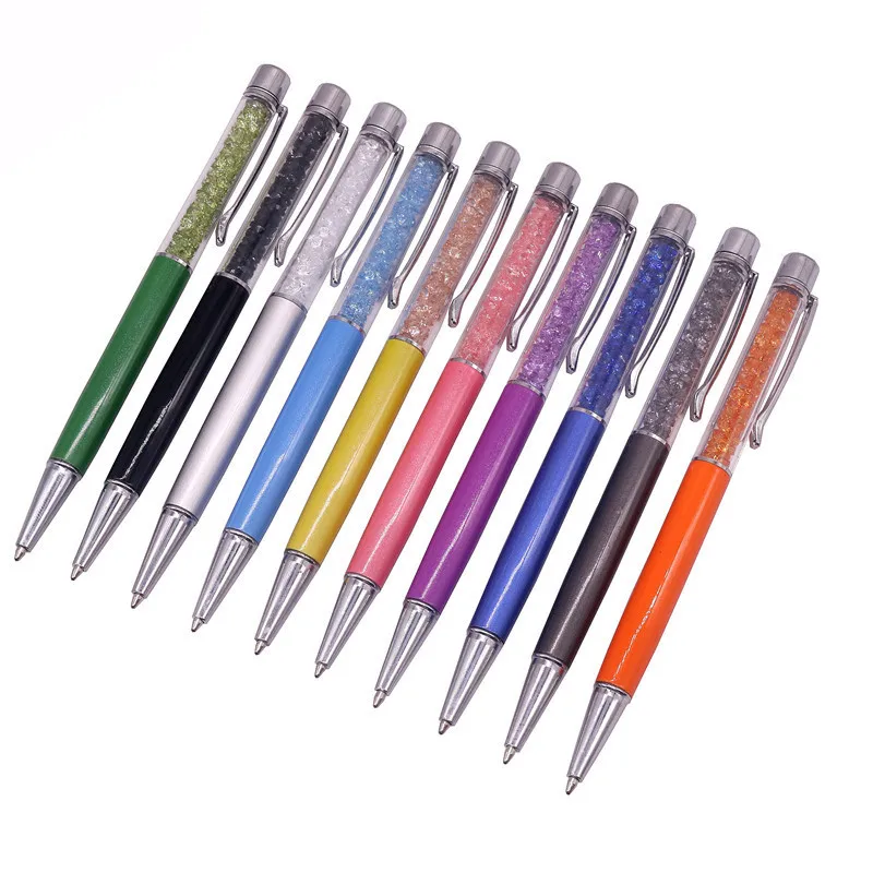 

1000pcs/lot Crystal Ball Pen Exquisite Creative Luxury High-quality Gold Foil Ballpoint Pens Gift Student Supplies