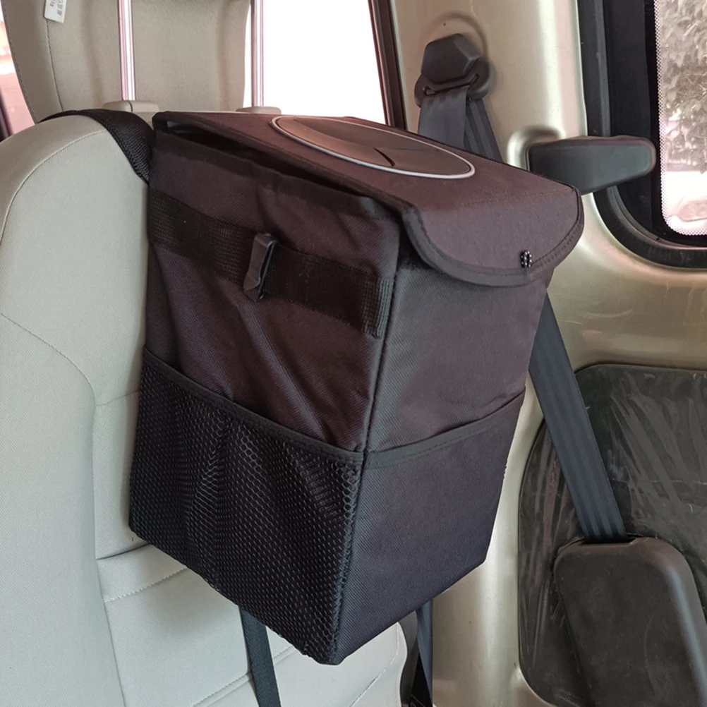 Car Trash Bag Box Garbage Can Portable With Lid And Storage Pockets Waterproof Inside Lining Auto | Автомобили и мотоциклы