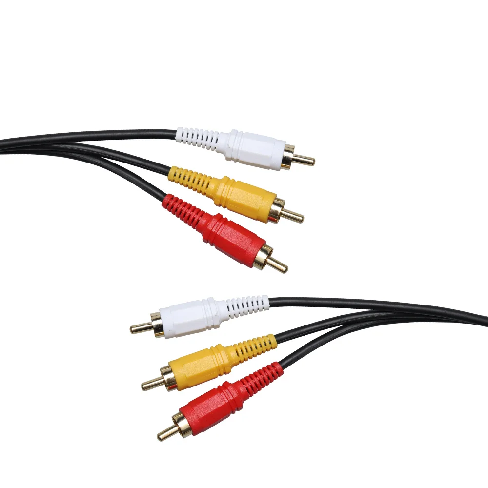 PCER 3RCA на штекер мужской аудио кабель позолоченный RCA 1 5 м 3 10 домашний кинотеатр DVD