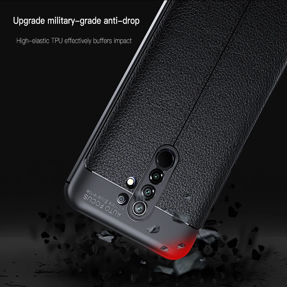 keysion luxury shockproof case for redmi 9 litchi leather silicone phone back cover for xiaomi redmi note 9 10x 4g 10 pro 5g free global shipping