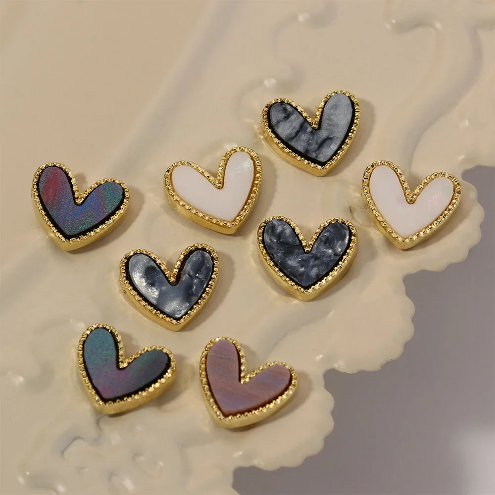 10 шт./партия нежного персикового любящее сердце ногтевое искусство украшения