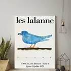 Настенный постер Les Lalanne в скандинавском стиле, настенная живопись с изображением синей птицы, украшение для дома, винтажные выставочные картины для гостиной