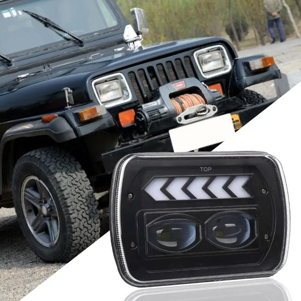

2Pcs LED Headlight Plug Play Multi-function IP67 Waterproof DC 10-14V Daytime Running Light for Jeep YJ