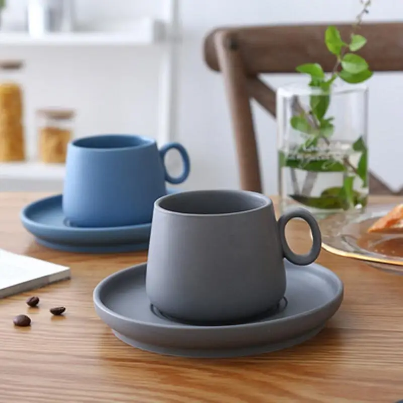 

Japan Simple Matte Ceramic Mug Creative Makaron Pure Color Coffee Milk Water Cups Home Desktop Decoration Drinkware Coffee Cups