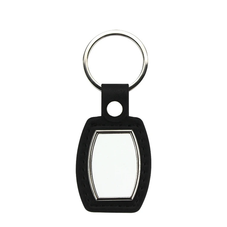 15pcs/lot free shipping Blank sublimation Leather + metal key chain for heat transfer printing DIY new styles
