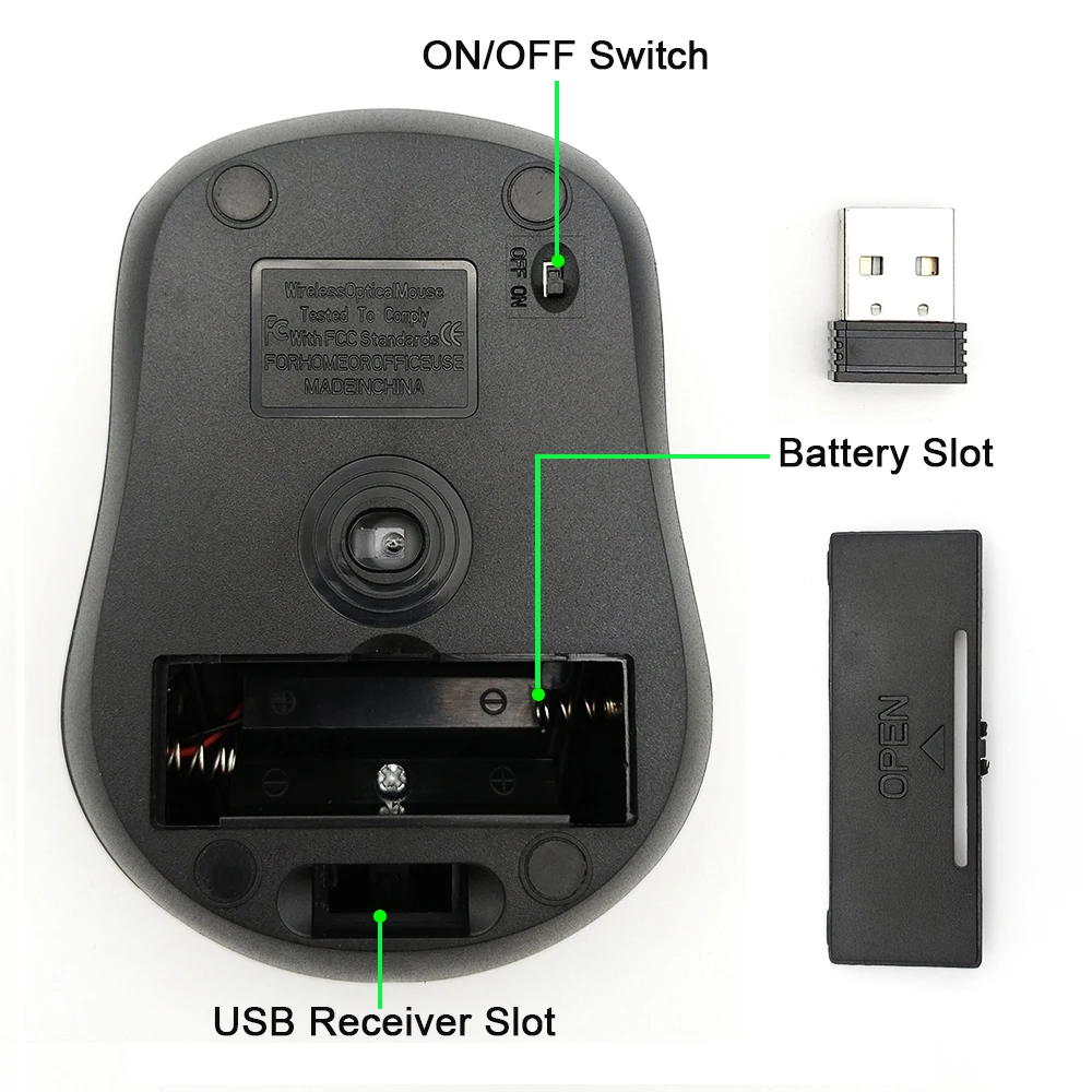 

USB Wireless mouse 2000DPI Adjustable Receiver Optical Computer Mouse 2.4GHz Ergonomic Mice For Laptop PC Mouse