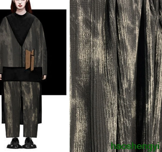 Черная хлопковая и льняная ткань в китайском стиле с чернильным узором Складная