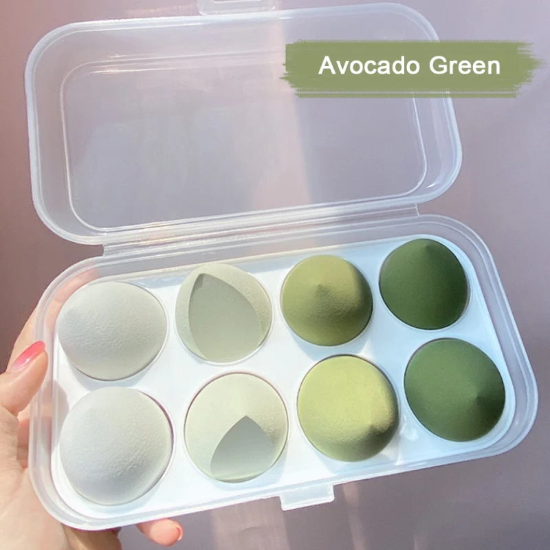 

8PCS Gourd-shaped Puff Beauty Egg Drop Shape Becomes Bigger When It Meets Water Makeup Egg Cushion Sponge Egg Puff Boxed Tool
