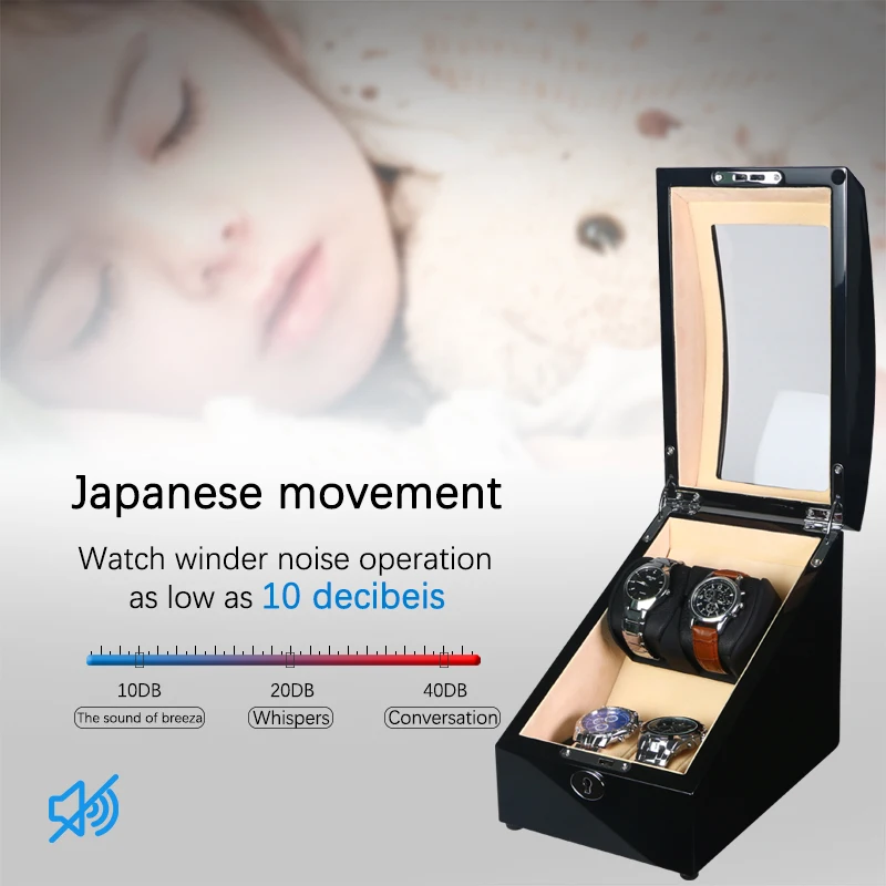 Шкатулка для завода часов чехол хранения витрина автоматический деревянный с