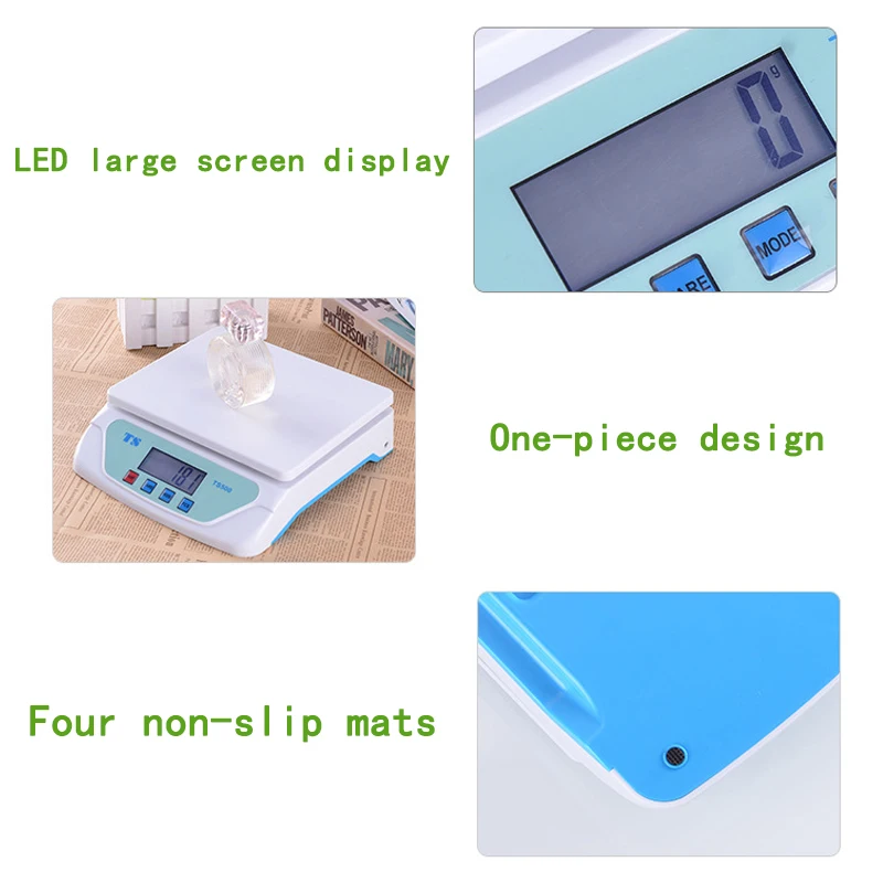 DIDIHOU 30 кг электронные весы для взвешивания кухонные граммы с ЖК дисплеем