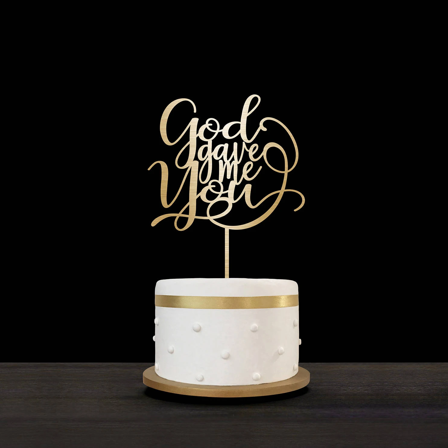 

Personalized Names Wedding Cake Topper,Wooden Rustic Wedding Cake Topper,Acrylic Gold Mirror Cake Topper Custom,God Gave Me You
