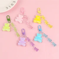 cute creative bear chains keychain for women girls bag decor students backpack decor car keys holder charms for airpods case new