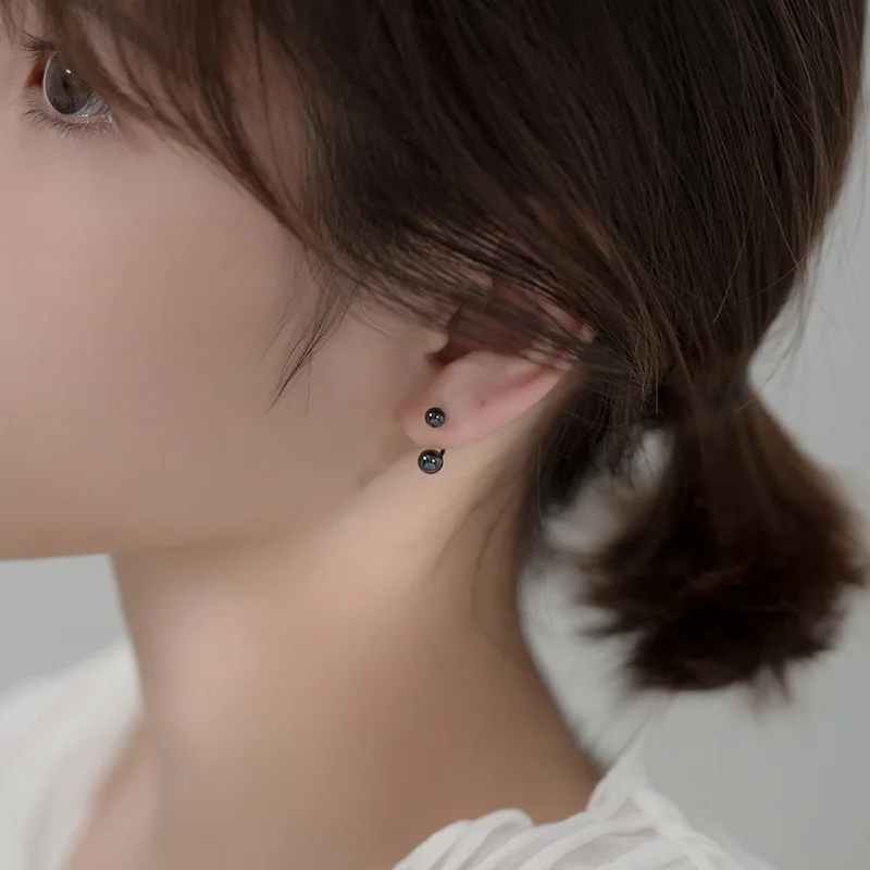 Женские серьги-гвоздики из серебра 925 пробы в Корейском стиле