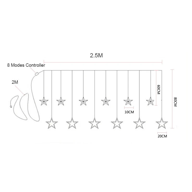 

Christmas Decorations String Light Indoor Fairy Lights Star Lamp LED String Decor for Home Curtain Garden Party Holiday Lighting