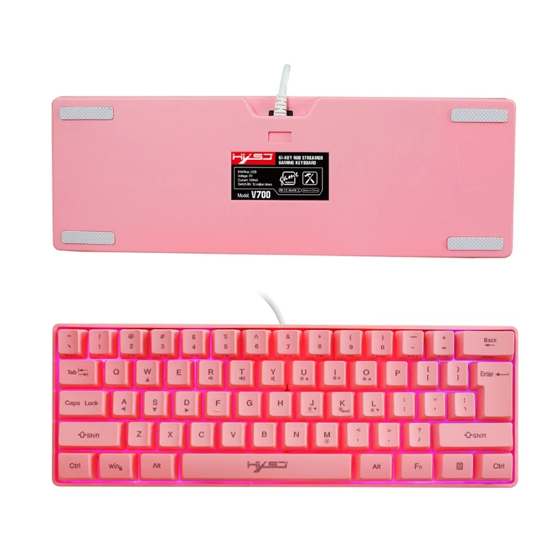 Водонепроницаемая мини-клавиатура, компактная игровая клавиатура с 61Key, игровая ультракомпактная мини-клавиатура с колпачками для механич...