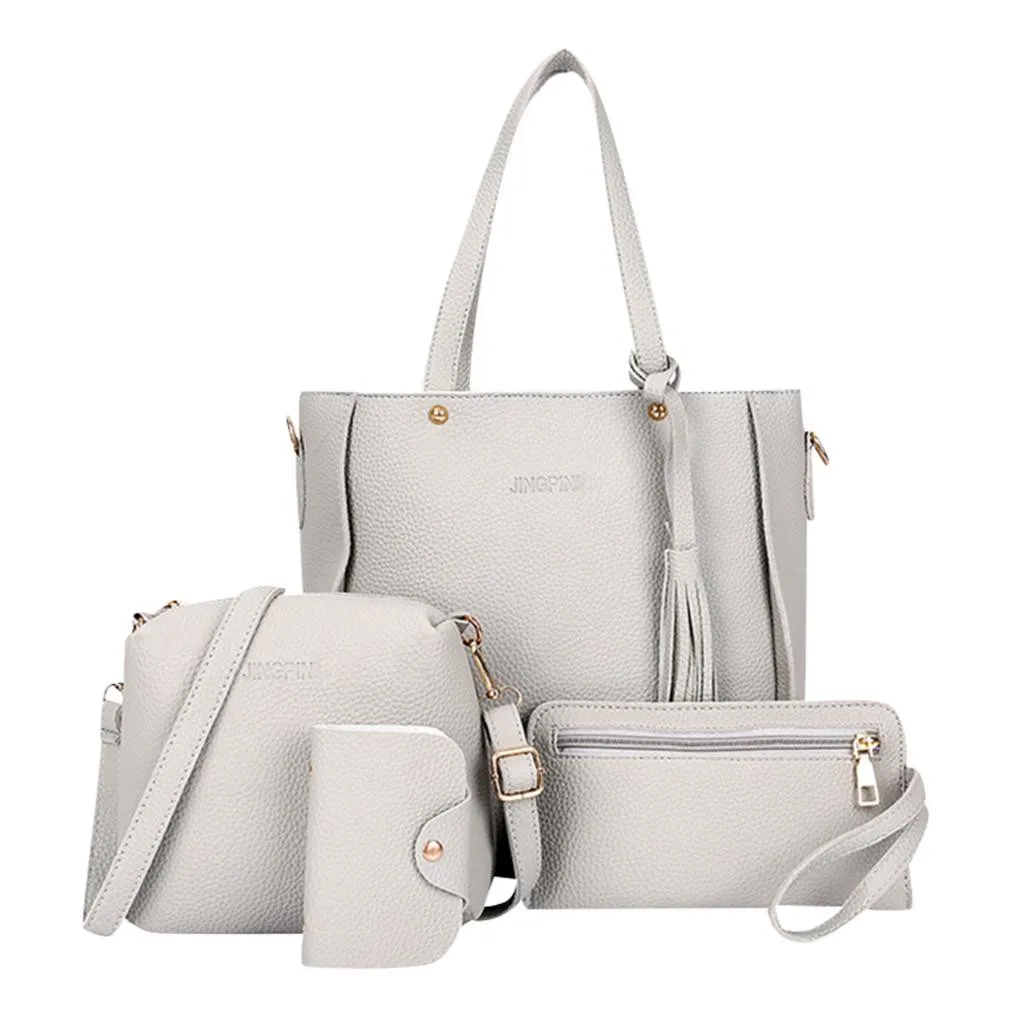 Woman bag New Fashion Four-Piece Shoulder Messenger Bag Wallet Composite Handbag Elegant anti-theft Composite travel bag